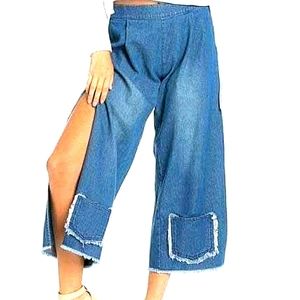 BY TOV Loose Fit Jean Leg Pocket Capris